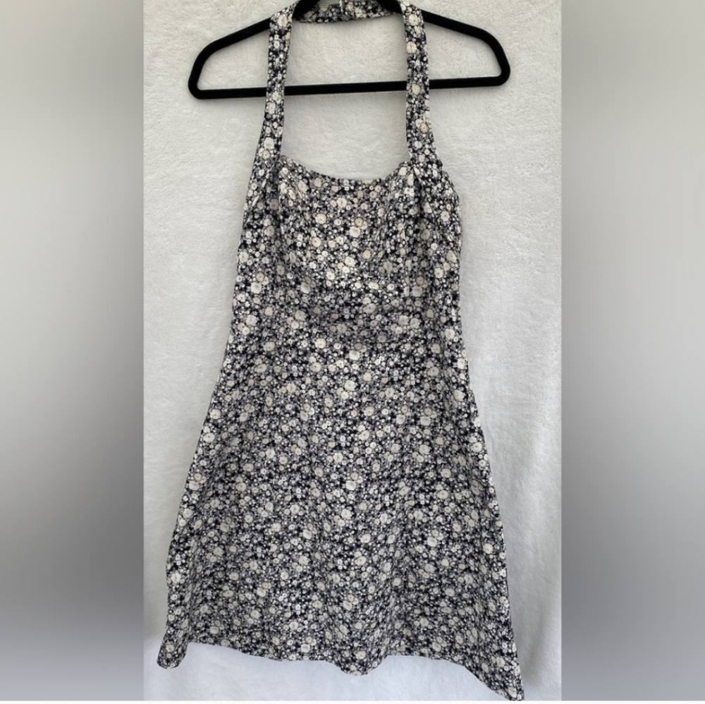 A·B·S by Allen Schwartz Black and White Floral Dress